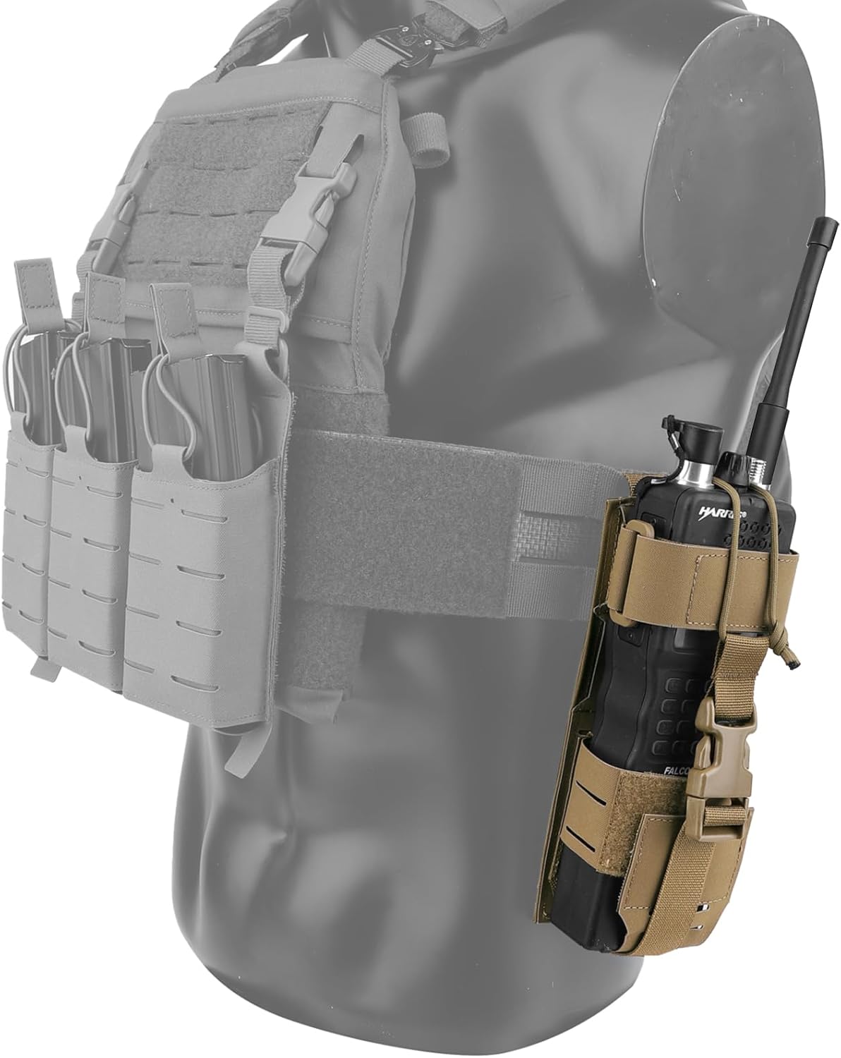 Molle Raido Pouch Tactical Radio Holster Holder Military Heavy Duty Pouches Bag for Two Ways Walkie Talkies Adjustable Storage Nylon Holders