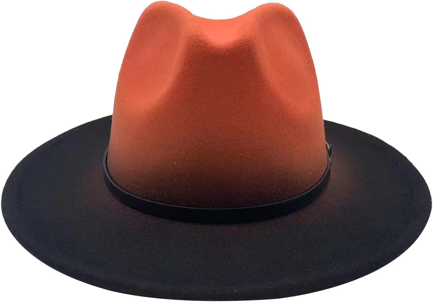 Willheoy Wide Brim Fedora Hats for Women & Men Two Tone Felt Hat Gradient Dress Hat