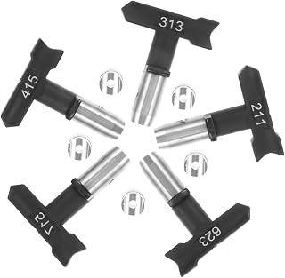 TEHAUX 5pcs High-Pressure Airless Paint Sprayer Nozzle Tips Set Reversible Versatile