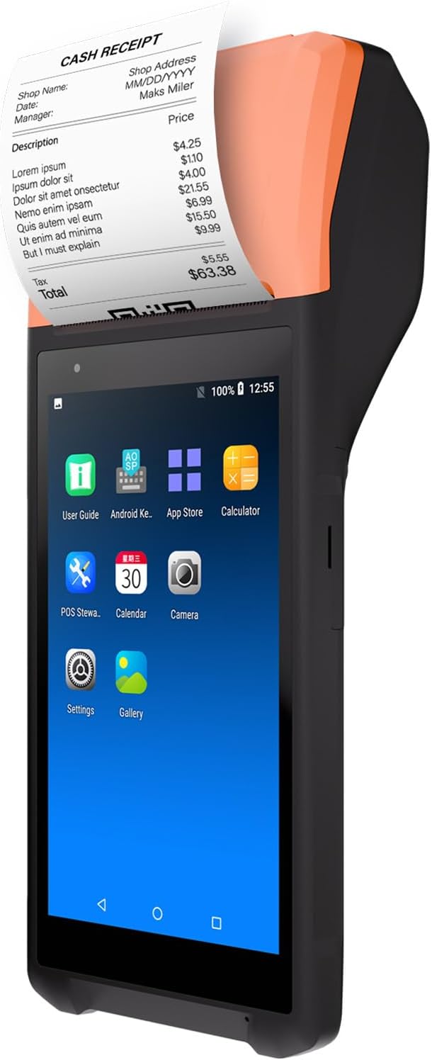 Bisofice Android 11.0 Barcode Scanner 2D 1D Handheld POS Terminal 5.5-inch Touchscreen PDA Scanner 2MP Camera for Warehouse Inventory Logistics Retail POS System