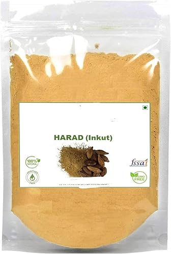 RG Haritaki, polvo de nuez de tinta, Haralu (3.53 oz), Harar, Karakkaya, Kaudukai, Terminalia Chebula para pérdida de peso, digestión, cara, ojeras
