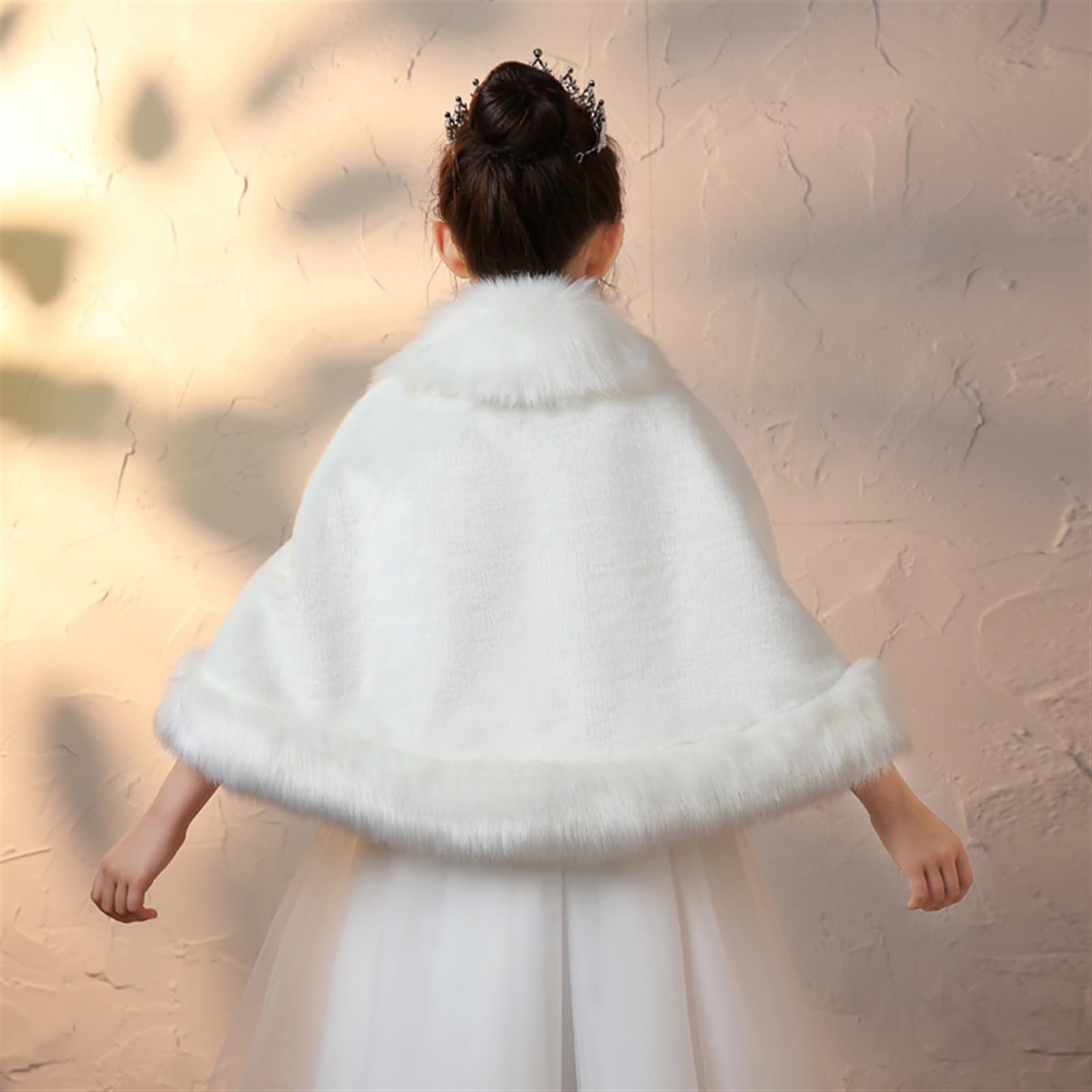 Bolero de Fiesta para Niña Chaqueta Pelo Sintético para Vestido Fiesta Niña Cárdigan Elegante de Ceremonia Abrigo Invierno