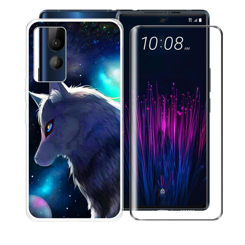 AQGGIIXY Phone Case for HTC U24 Pro (6.80') Case with 1 X Tempered Glass Protective Film, Slim Soft TPU [Shockproof X Anti-Yellowing] Clear Shell, for HTC U24 Pro Case - XT6