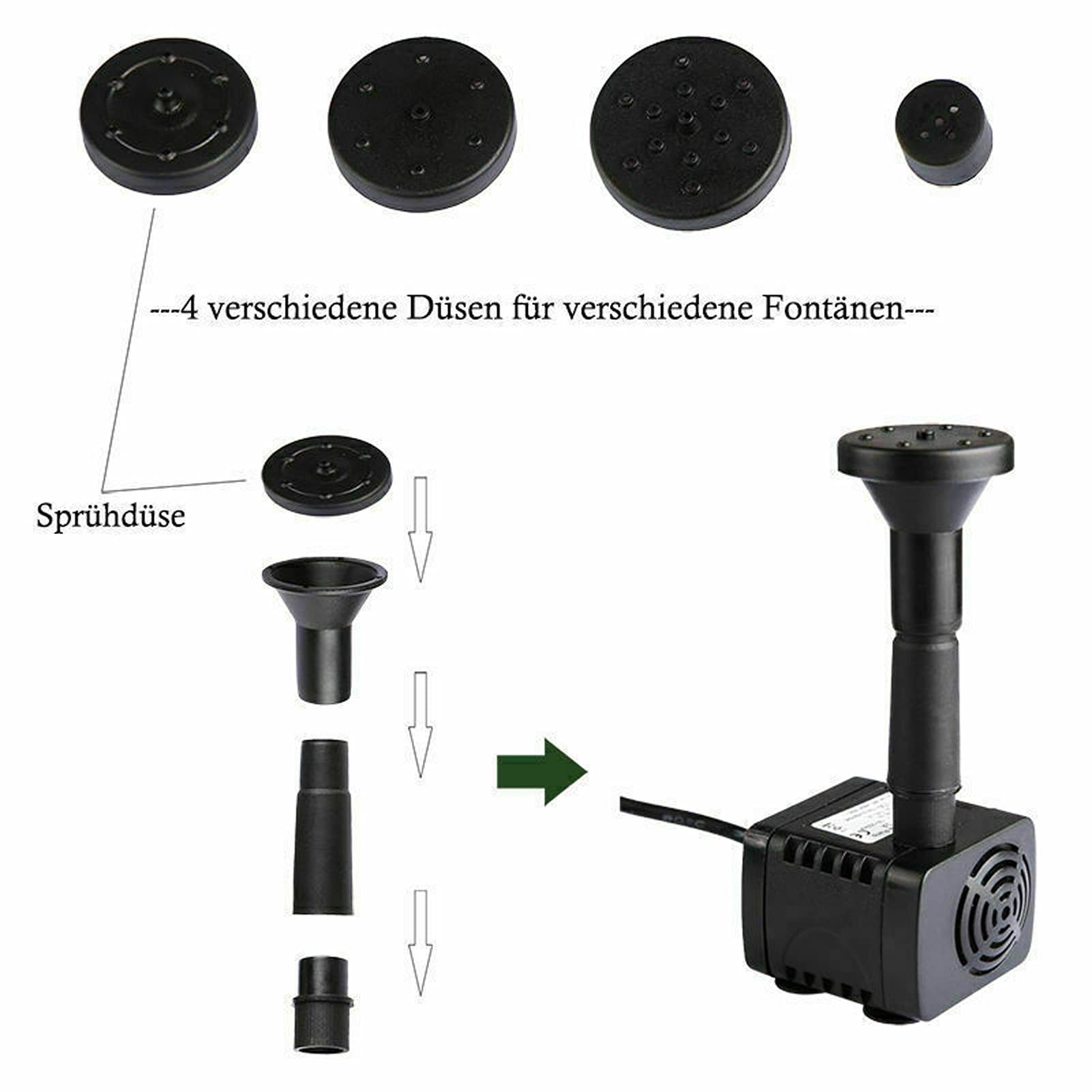 Pompa Fontana Solare 20W Pompa Solare Per Laghetto WaterSplash 20/1350 Pompa Fontana Solare 1350 L/h