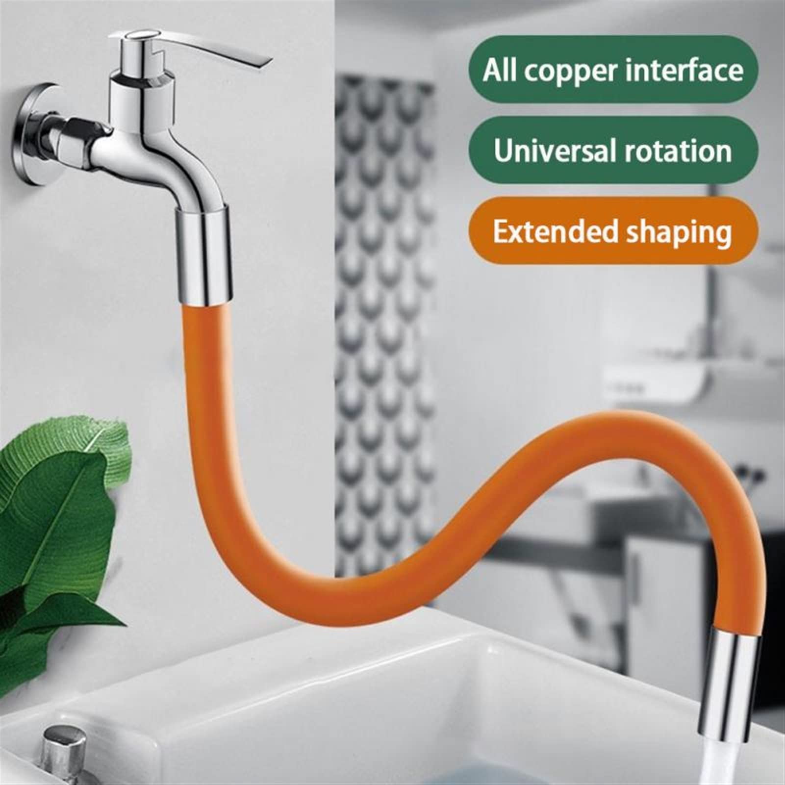 Kraan Extender 360 ° rotatie schuimende verlengbuis voor buitenste gezamenlijke gootsteen spatkop filter wassen keukenkraan verlenging pijp kraan sproeikop (kleur: 50 cm wit