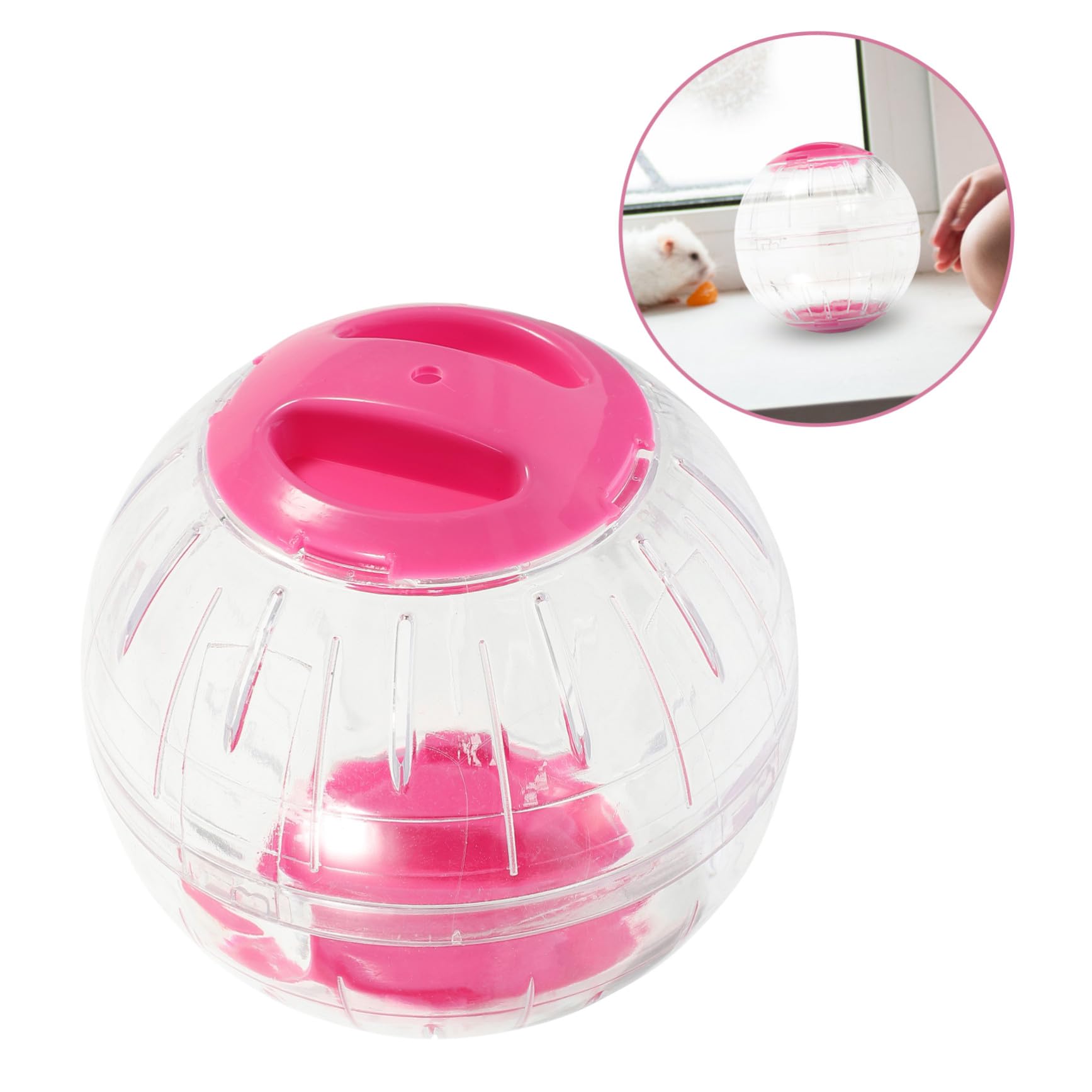 Pelota de Ejercicio para Hámster Transparente Antiescape 4piezas Plástico | Operación Silenciosa, Diseño Redondo, Apta para Cobaya y Ratón, Uso en Exterior y Viaje