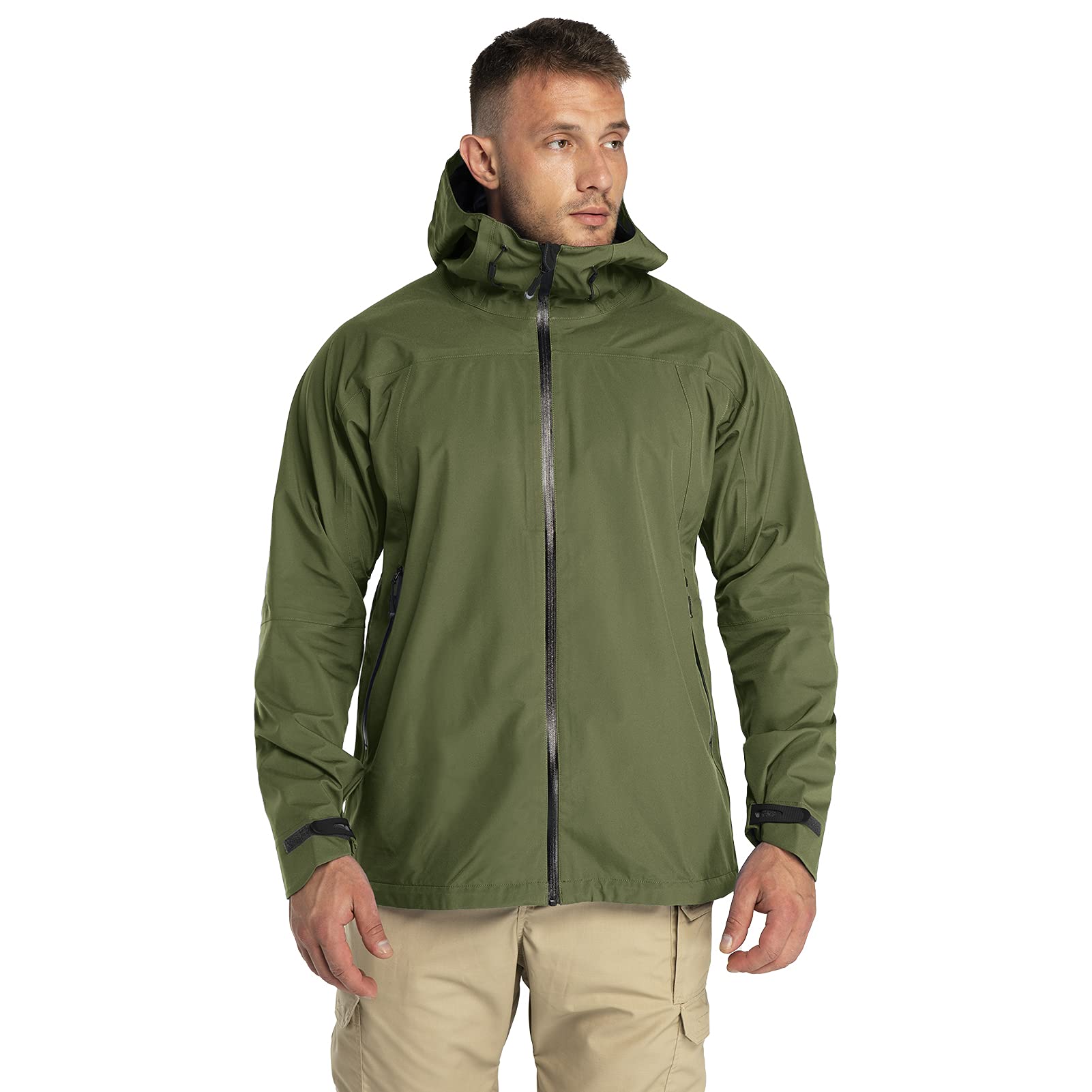 33,000ft Kurtka przeciwdeszczowa, męska, wodoszczelna, wiatroszczelna, oddychająca kurtka softshell z kapturem, na wędrówki, kemping
