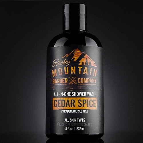Miniatura 4 de Rocky Mountain Barber Company Cedar Spice Gel de baño todo en uno  Champú, gel de baño, acondicionador, lavado facial y lavado de barba con aceites