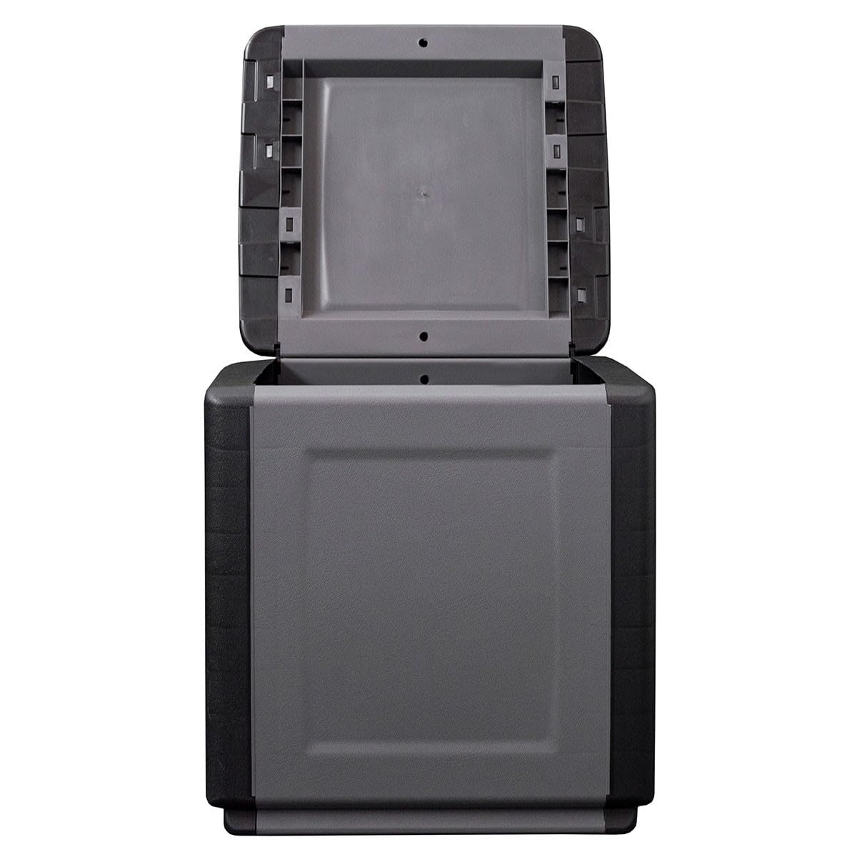 INTEC - Cassapanca portaoggetti 130L grigio/nero 54 x 53 x 57 cm manici di trasporto in polipropilene