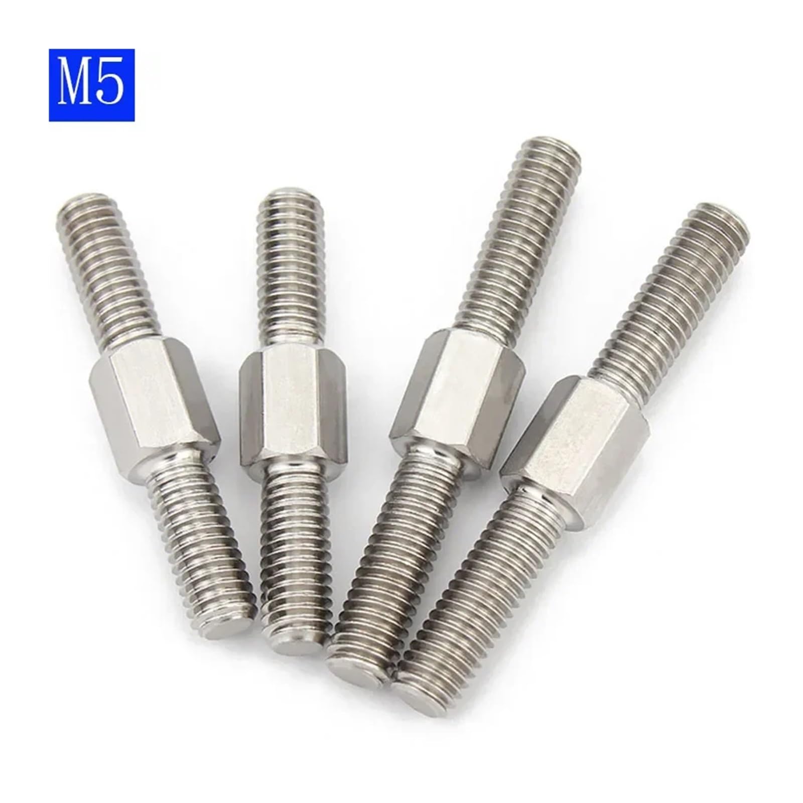 Śruba dwugłowicowa ze stali nierdzewnej, Śruby dwustronne ze stali nierdzewnej M5 304 dociskowe z gwintem lewym i prawym (40-90 mm)(M5 x 40mm 5pcs)