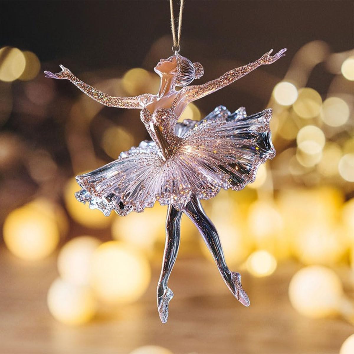 Decorazione Natalizia Ballerina Per Albero Di Natale, Ornamento A Forma Di Ballerina In Tessuto E Peluche, 20 Cm, Rosso/Verde