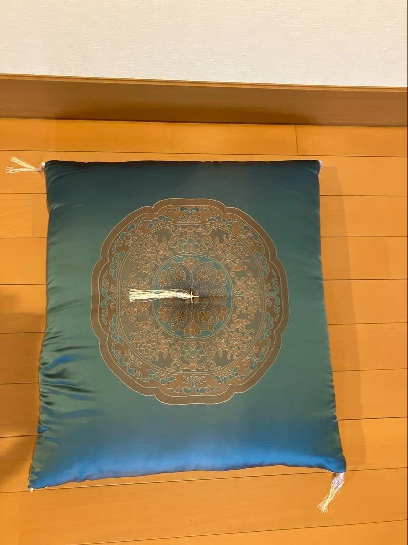 小座布団 お茶室 お茶席 茶事☆ 5枚組 紬風 薄緑や草色 木賊色の混色