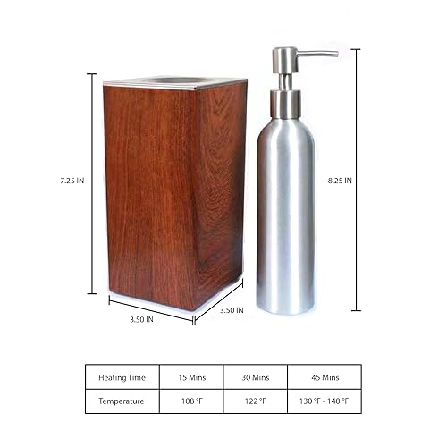 Miniatura 7 de DERMALOGIC Calentador de aceite de masaje para masaje profesional de spa, calentador de loción casera con bomba de botella de aluminio, calentador