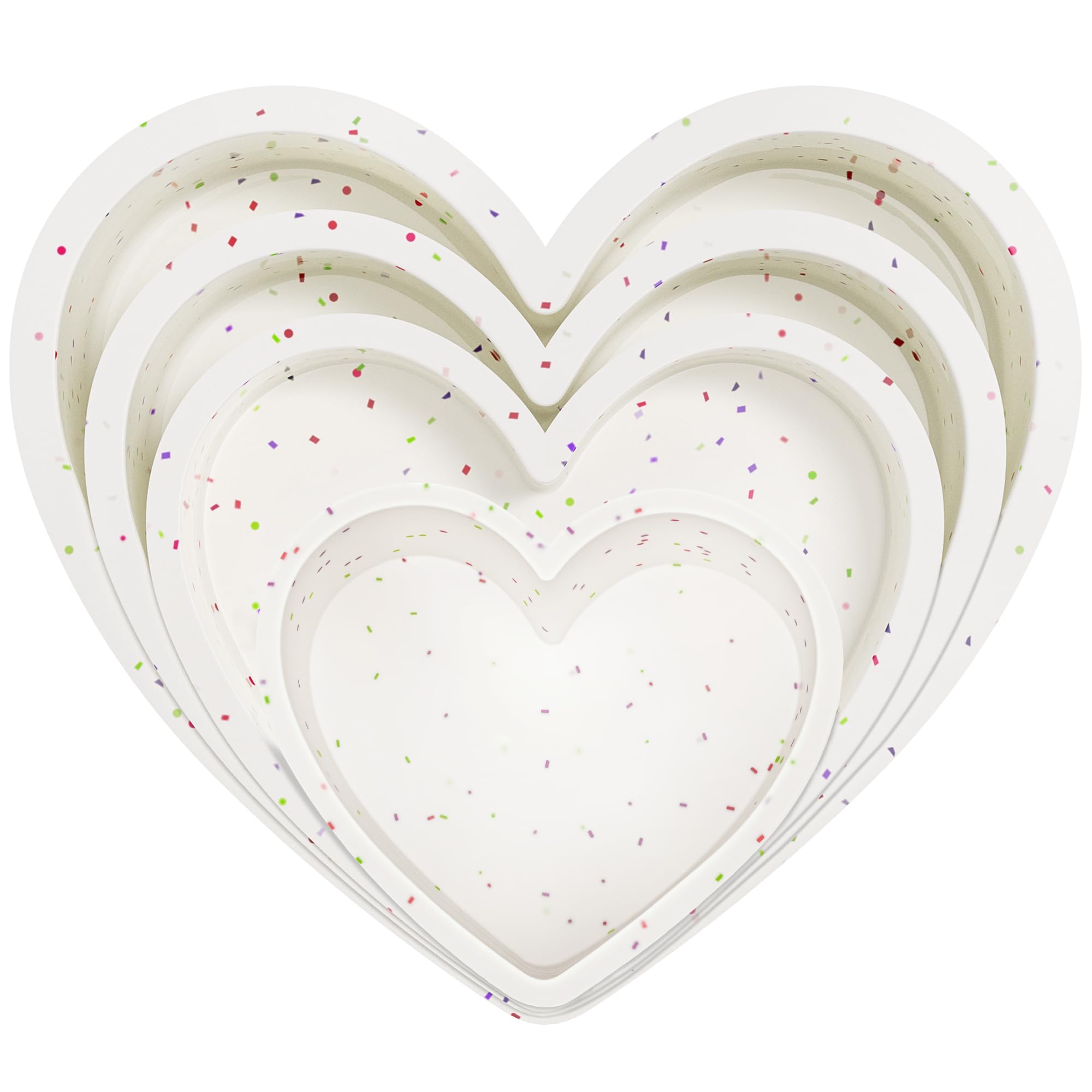 4/6/8/10 Inch Silicone Heart Shaped Cake Pans for Baking, 4 Pcs Set