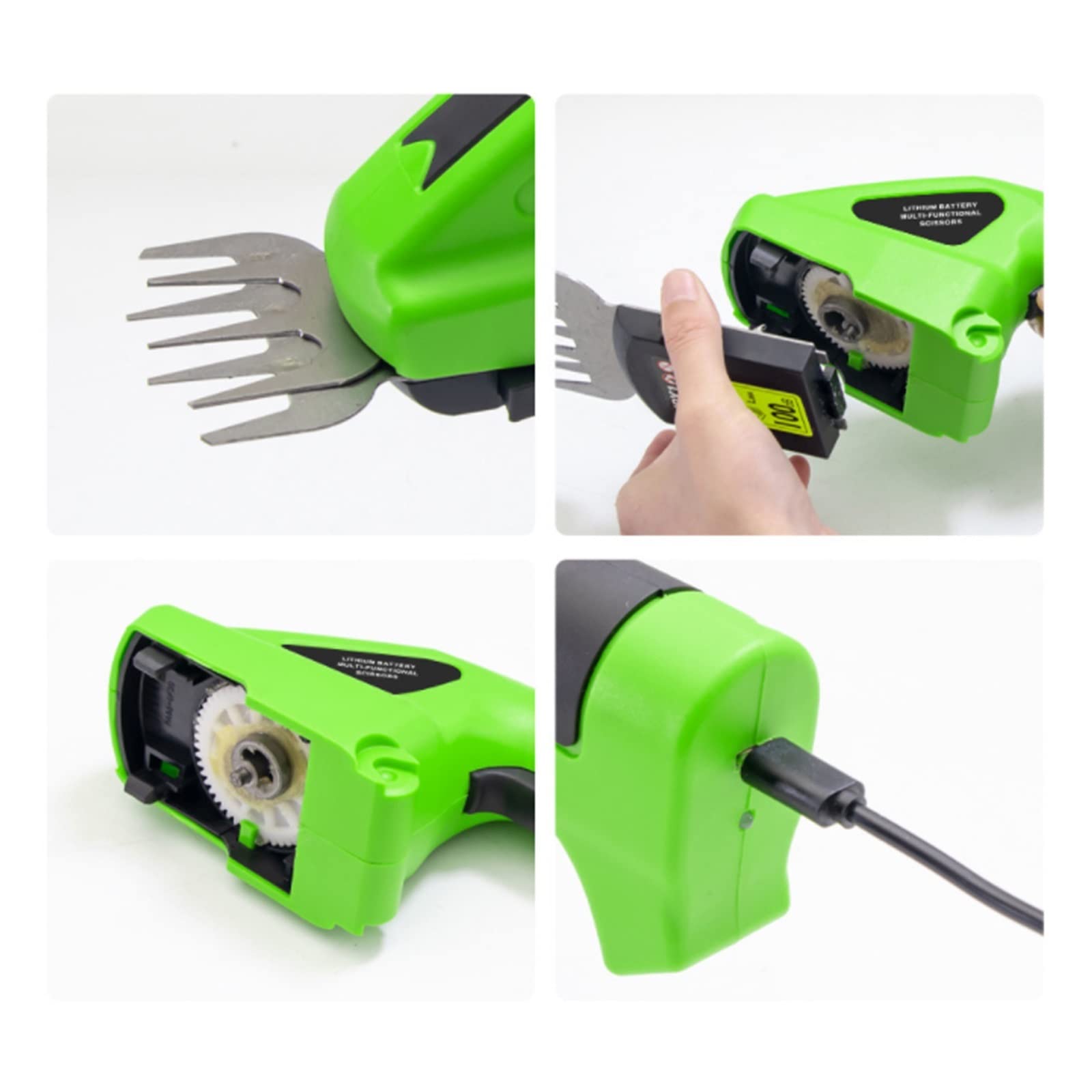 Tondeuse à gazon, 2 en 1 taille-haie électrique 3.6V coupe-haie sans fil Portable coupe-herbe à une main jardin désherbage cisaillement tondeuse