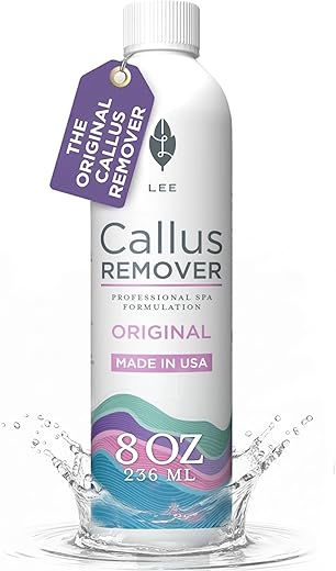 Lee Beauty Professional Callus Remover for Feet - 8 Oz, Original, Powerful Formulation - Extra Strength Gel, Home Pedicure Foot Spa Results - Cracked & Dead Dry Skin Supplies