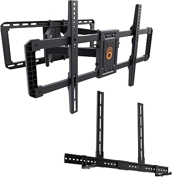 ECHOGEAR Full Motion Articulating TV Wall Mount for 42"-90" TVs and ECHOGEAR Dual-Threat XL Soundbar Mount for TVs or Walls Ultimate Home Theater Mounting Bundle with Sleek, Adjustable