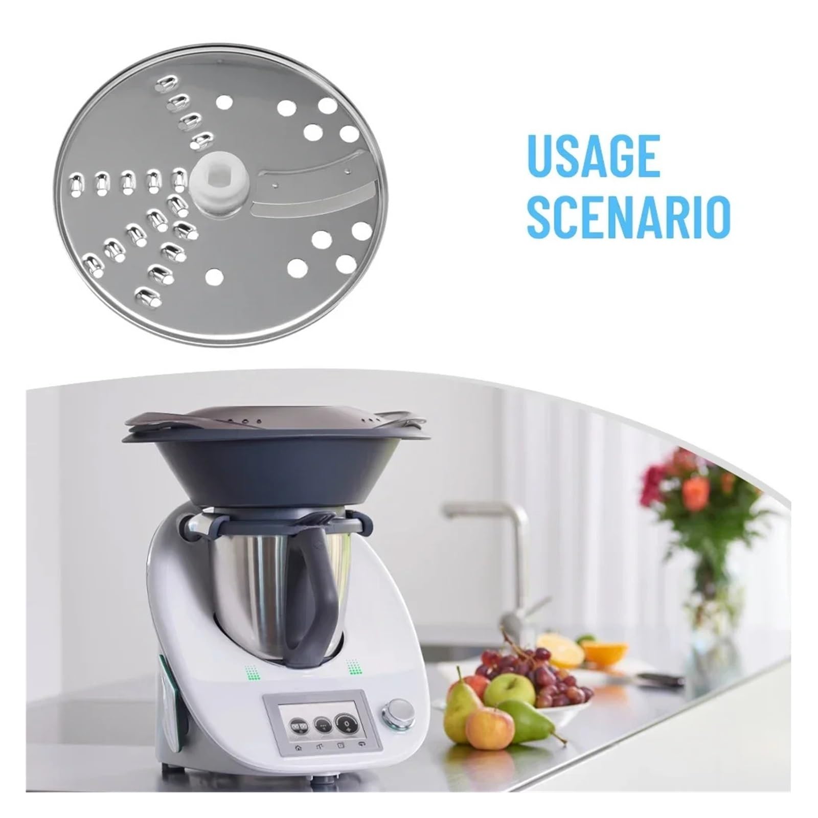 CINDTRGA Picadora rebanadora Compatible con Thermomix y triturador, Disco Especial de Acero Inoxidable, Accesorios de Repuesto for electrodomésticos de Cocina