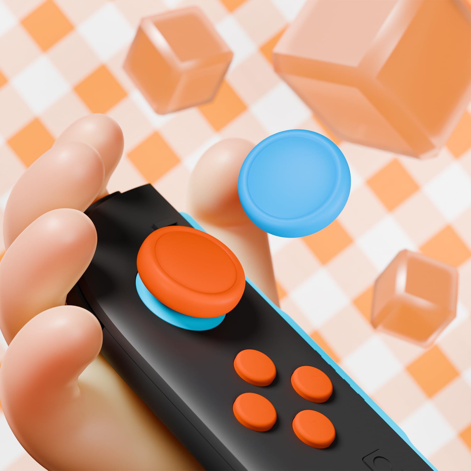 Amazon.com: PlayVital Button Caps + Thumb Grip Set for Nintendo