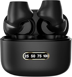 Fone de ouvido BT5.0 Fone de ouvido sem fio True Fone de ouvido BT Fone de ouvido sem fio com isolamento de ruído Fones de ouvido de emparelhamento rápido Fone de ouvido esportivo intra-auricular com caixa de carregamento de microfone Touch Control Preto