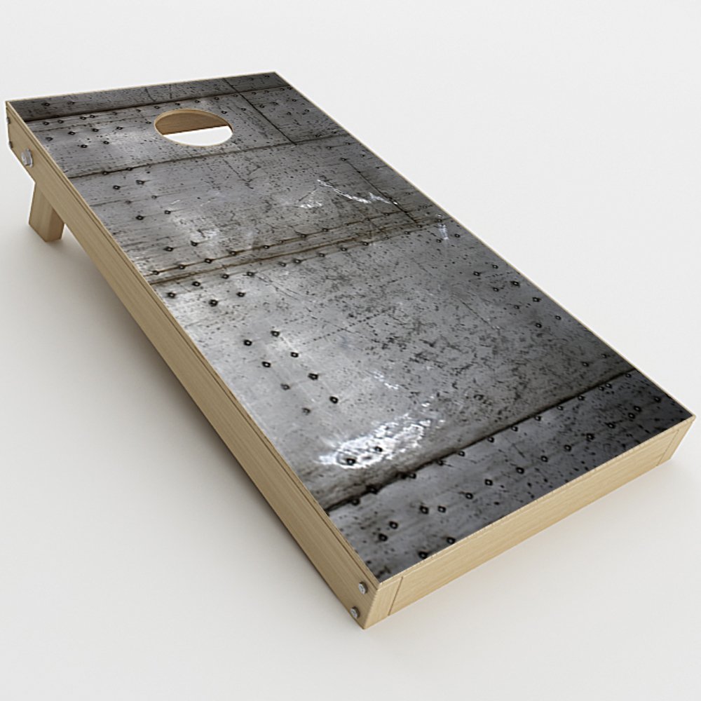 Skin Decal Vinyl Wrap for Cornhole Game Board Bag Toss (2xpcs.) Skins Stickers Cover/Old Metal Rivets Panels