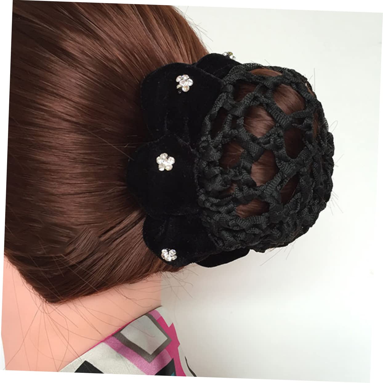Vaguelly 4pcs Hairnets for Women Fashion Hair Bun Cover Hair Net Bag Nurse Covers Elegant and Design