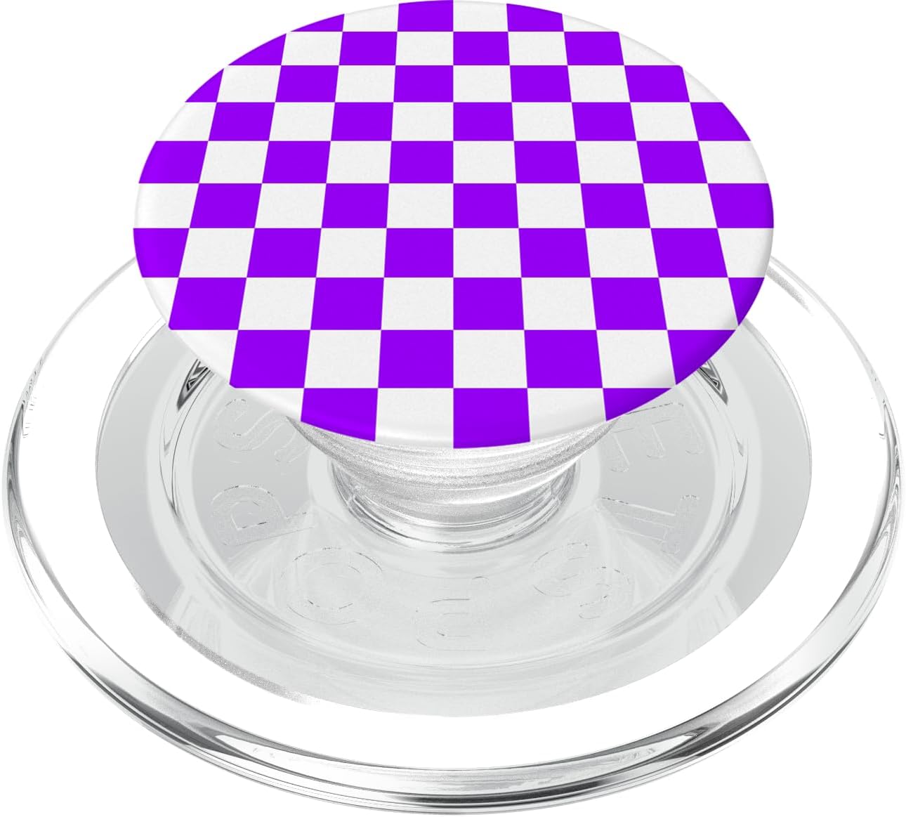 Checkerboard Purple and White | Check Pattern/Checkered PopSockets PopGrip for MagSafe