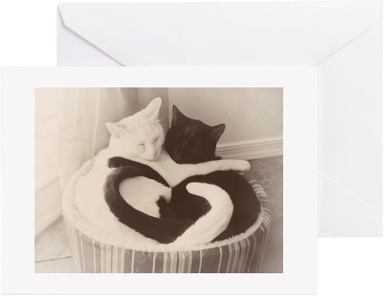 CafePress Love In Black And White (Vintage) Greeting Cards Folded Greeting Cards (10-pack) Matte