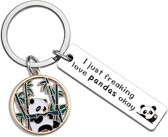 Ibiwe Funny Panda Gifts Keychain for Girls Animal Gifts for Panda Lovers