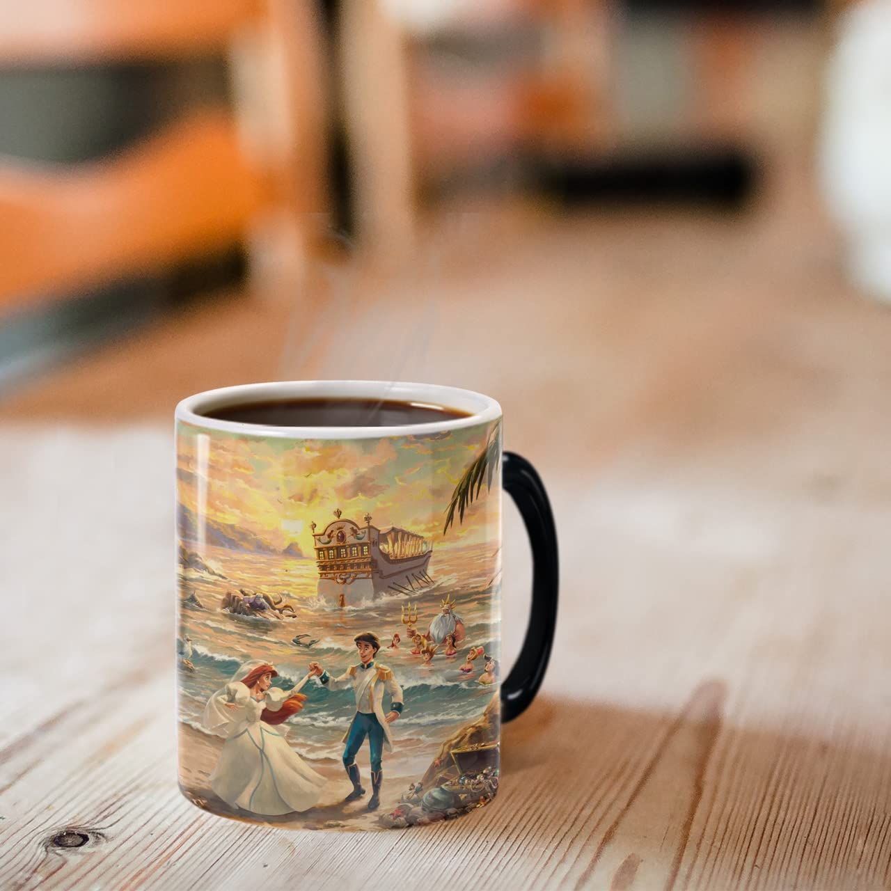 Morphing Mugs Disney – La Sirenita – Celebration of Love – Una taza de cerámica que cambia de color de 325 ml – Imagen revelada cuando se añade líquido caliente
