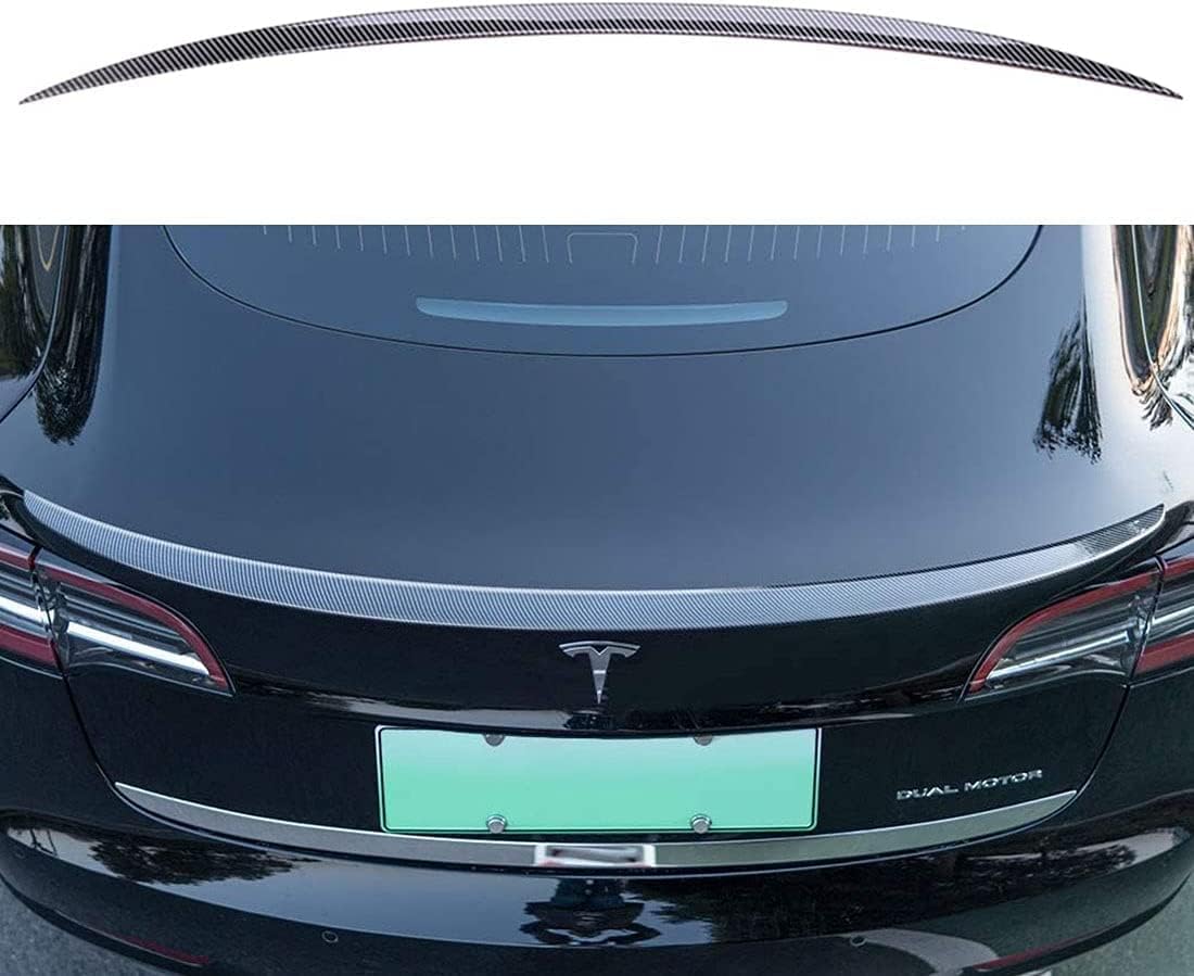 Rear Spoilers Roof Spoiler ABS Carbon Fiber, for Tesla Model 3 2018 2019 2020 2021 Rear Roof Lip Flap Easy Installation