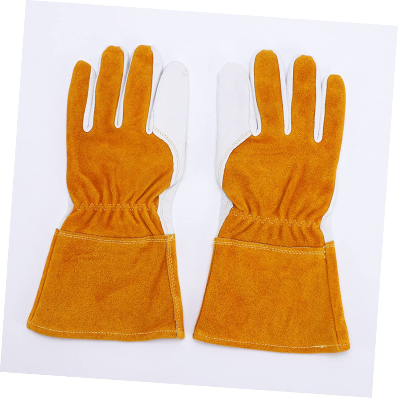 1 Paar Verstellbare Gartenhandschuhe Mit Handgelenksbandage Strapazierfähige Arbeitshandschuhe Aus Schaffell Lange Outdoor Handschuhe