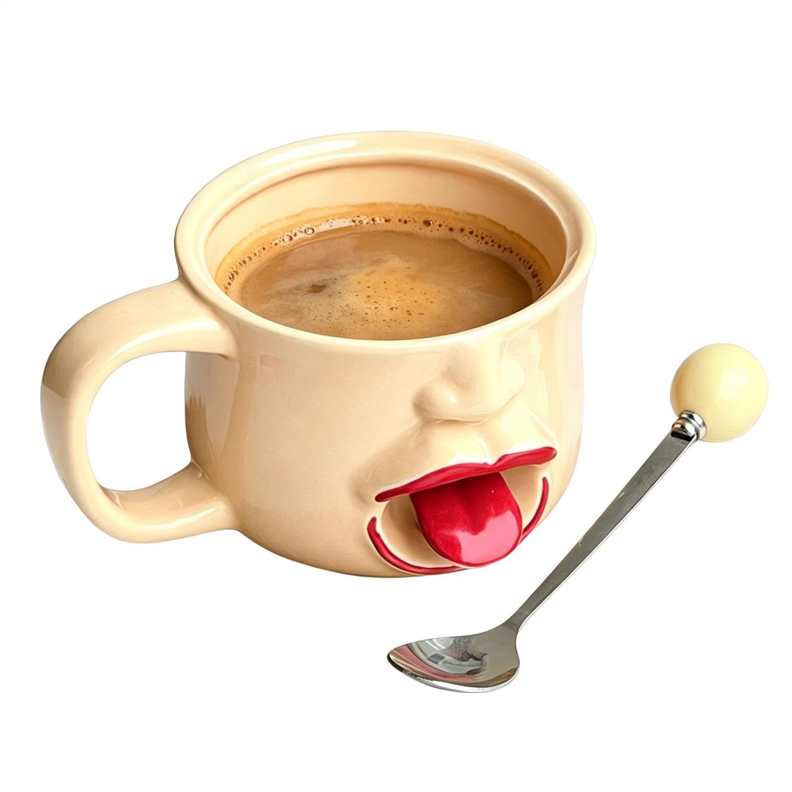 Taza de café con lengua divertida para oficina y mesa