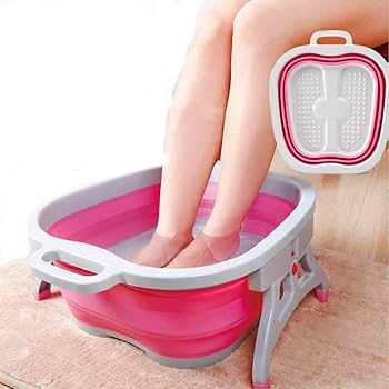 折りたたみリラックスフットバス　折りたたみ バブル機能 保温フットバス ピンク 折りたたみリラックスフットバス 折りたたみ バブル機能 保温