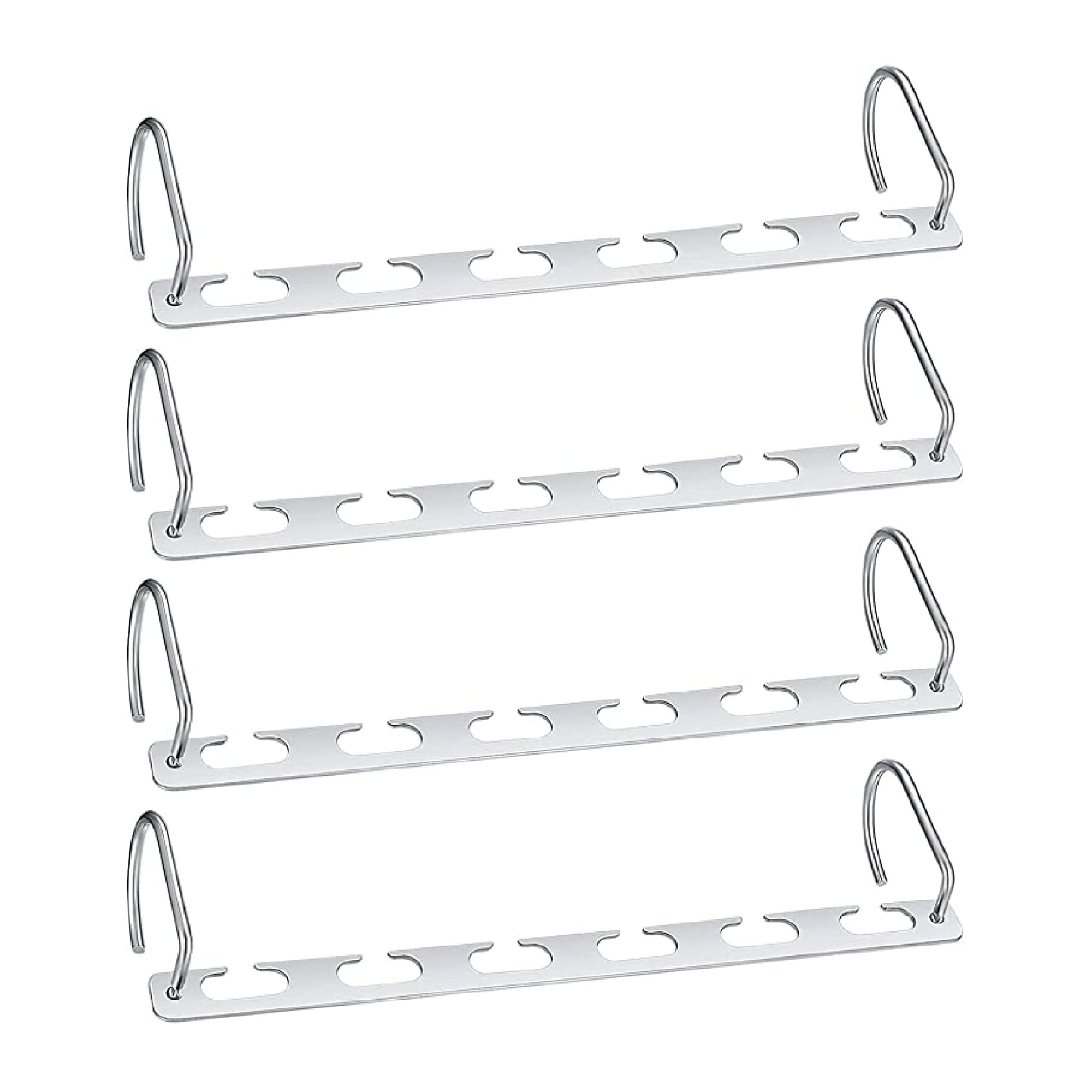 SAVEX Premium Metal Hangers With Space Saving Design & Two Hooks Ideal For Clothes, Coats Wardrobe | Coathangers Adult | Wardrobe Organiser | Magic Space Hangers (4)