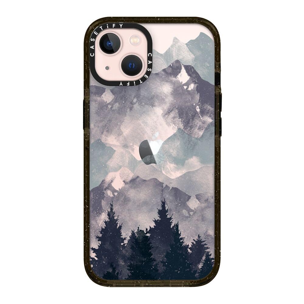 Coque iPhone 13 CASETiFY Impact transparente Winter Tale noir - 8