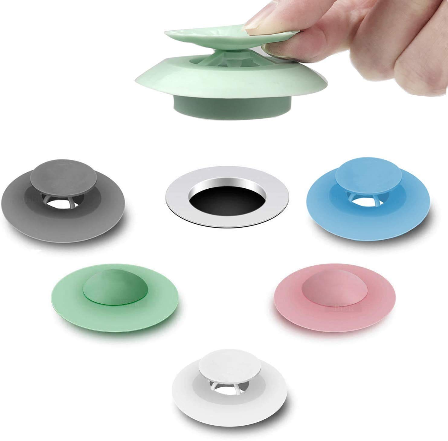 RASTVI Silicone Sink Strainer Round Drain Plug, Shower Drain Stopper, Universal Tub Plug Cover 2-in-1 Filter with Hair Strainer Laundry Sink Drain Stopper for Bathroom Laundry and Kitchen (Pack of 3). (B09V2R6PQX) Amazon Price History, Amazon Price Tracker
