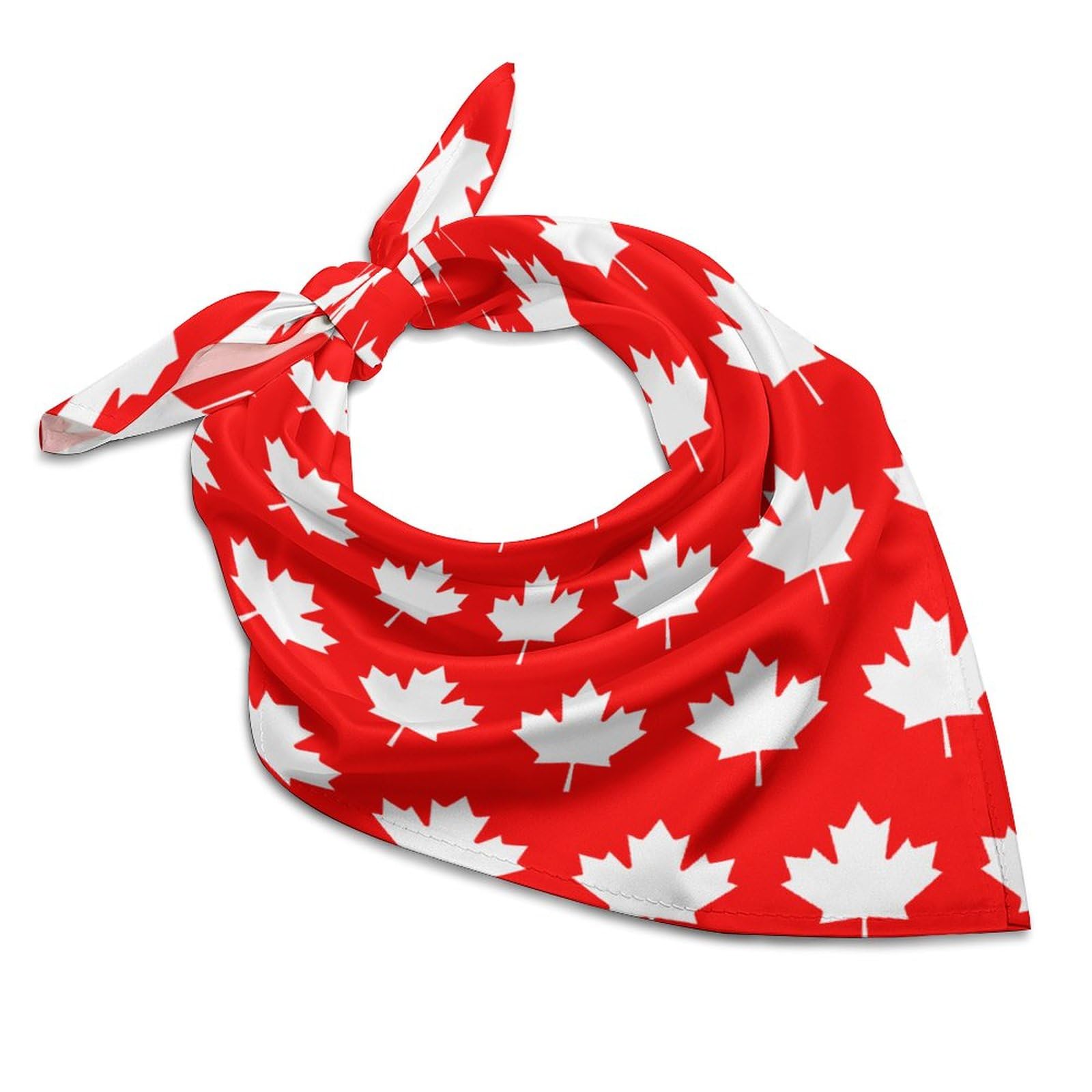 FWJZDSP Canada Maple Flag Silk Head Scarf Neckerchief Square Scarves Vintage Bandanas For Men Women