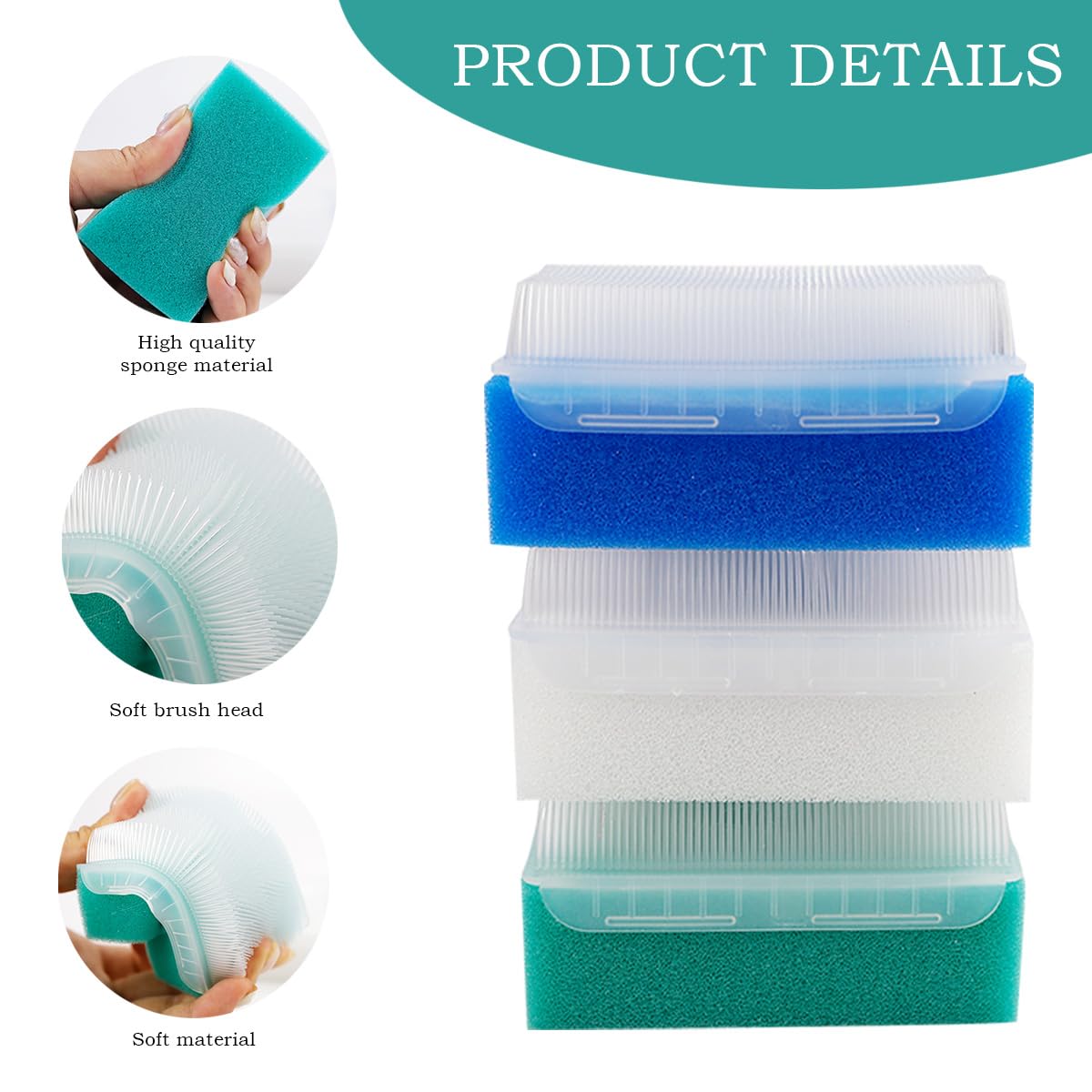 Qerutk 3pcs Sensory Brush Soft Sponge BabyBrush Processing Disorder Autism Brush for Sensory Bath Cleaning - Image 2