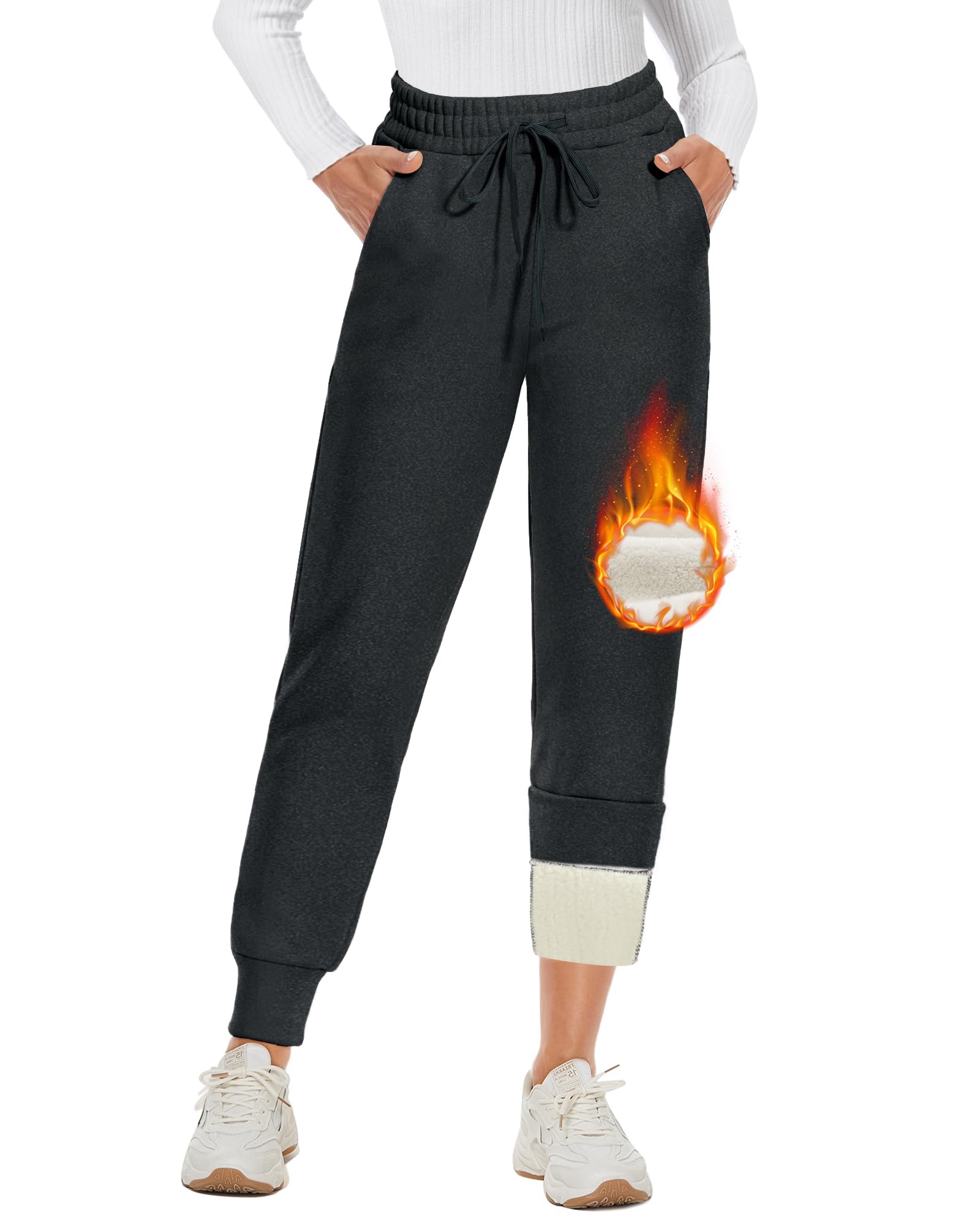 Warme joggingbroek voor dames, gevoerde fleecebroek voor dames Warme joggingbroek voor dames, gevoerde fleecebroek voor dames