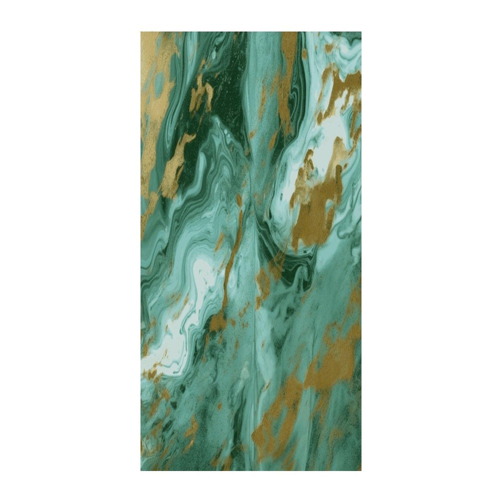Fekiloot Style Green Gold Marble Door Curtain Room Divider Curtains