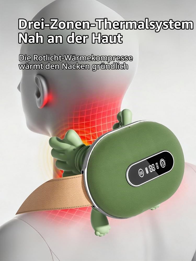 Verbessert Nackenmassagegerät, Nackenmassage mit Bildschirmanzeige, 3 Massagestufen 2 Temperaturstufen, Elektrische Massagegeräte Mit Wärme, Massage Hand für Schultern, Nacken, Rücken