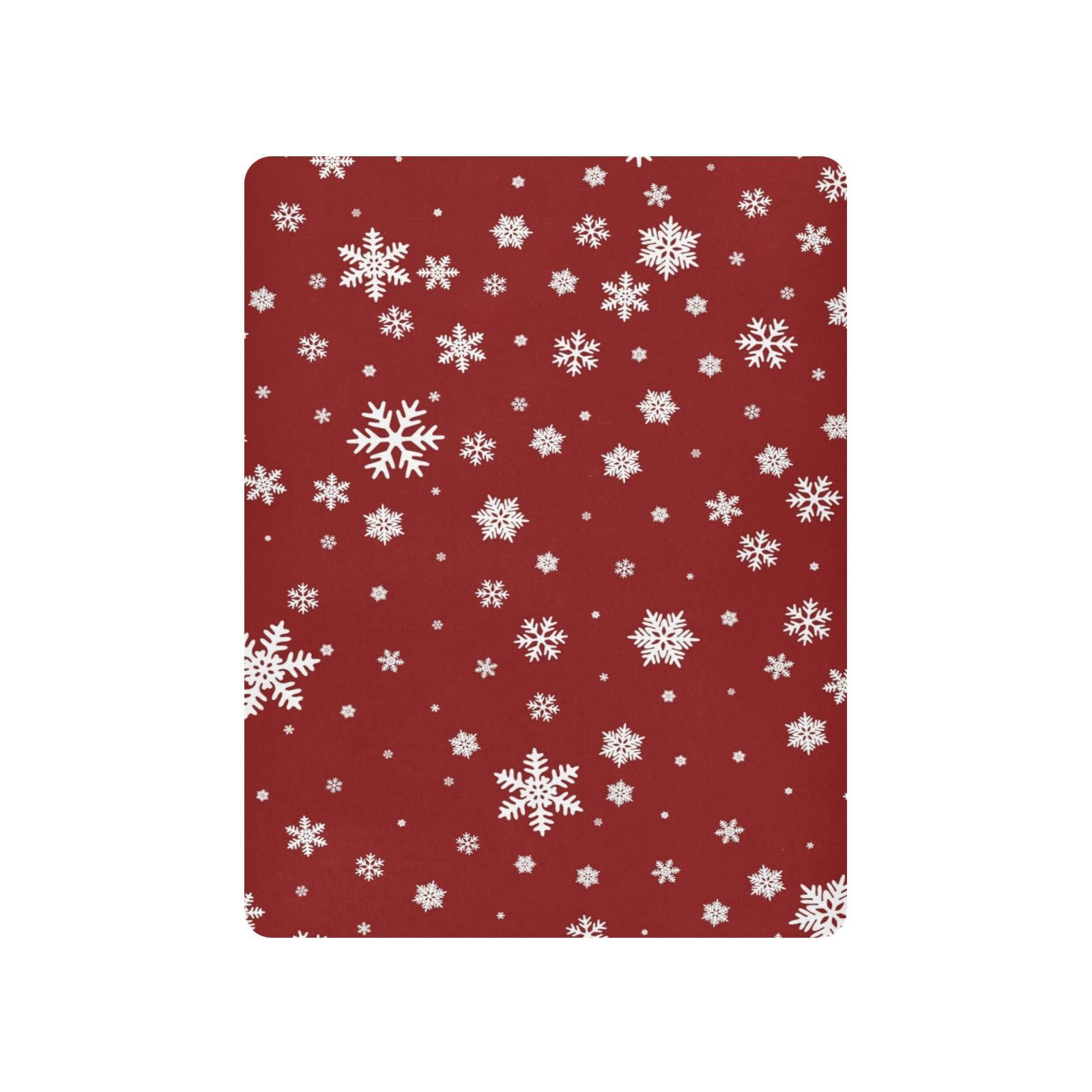 Moudou Christmas Snowflake Red Playard Sheet for Boy Girls, Soft Breathable Fitted Toddler Sheet for Standard Playard Bed Mattress, 39 x 27 x 5 Inch