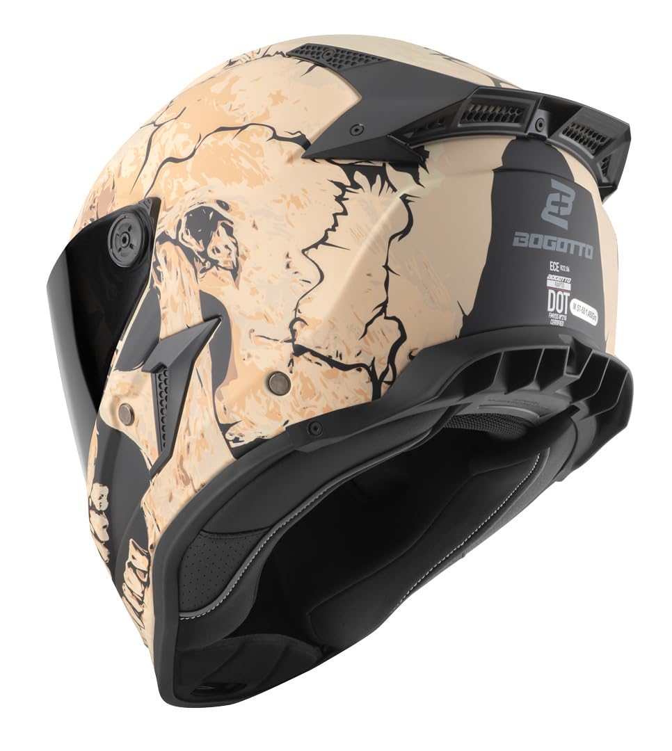 Bogotto Rapto Skull Helm, Sand, L | Beschlaghemmend