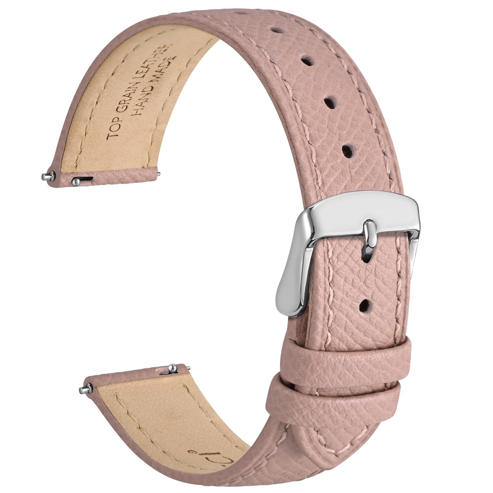 WOCCI Grace Watch Strap, Top Grain Leather, Quick Release Replacement Bands, Stainless Steel Buckle, Band Width 12mm 14mm 16mm 18mm 20mm — view 20