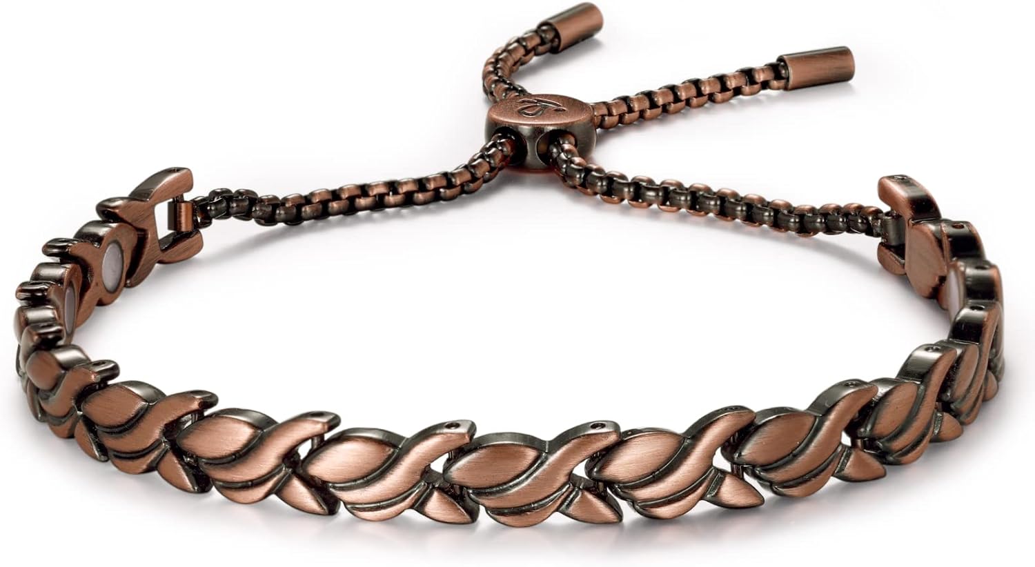 RainSo Women 99.99% Pure Copper Magnetic Bracelets Adjustable Design with Display Box(petal pattern)