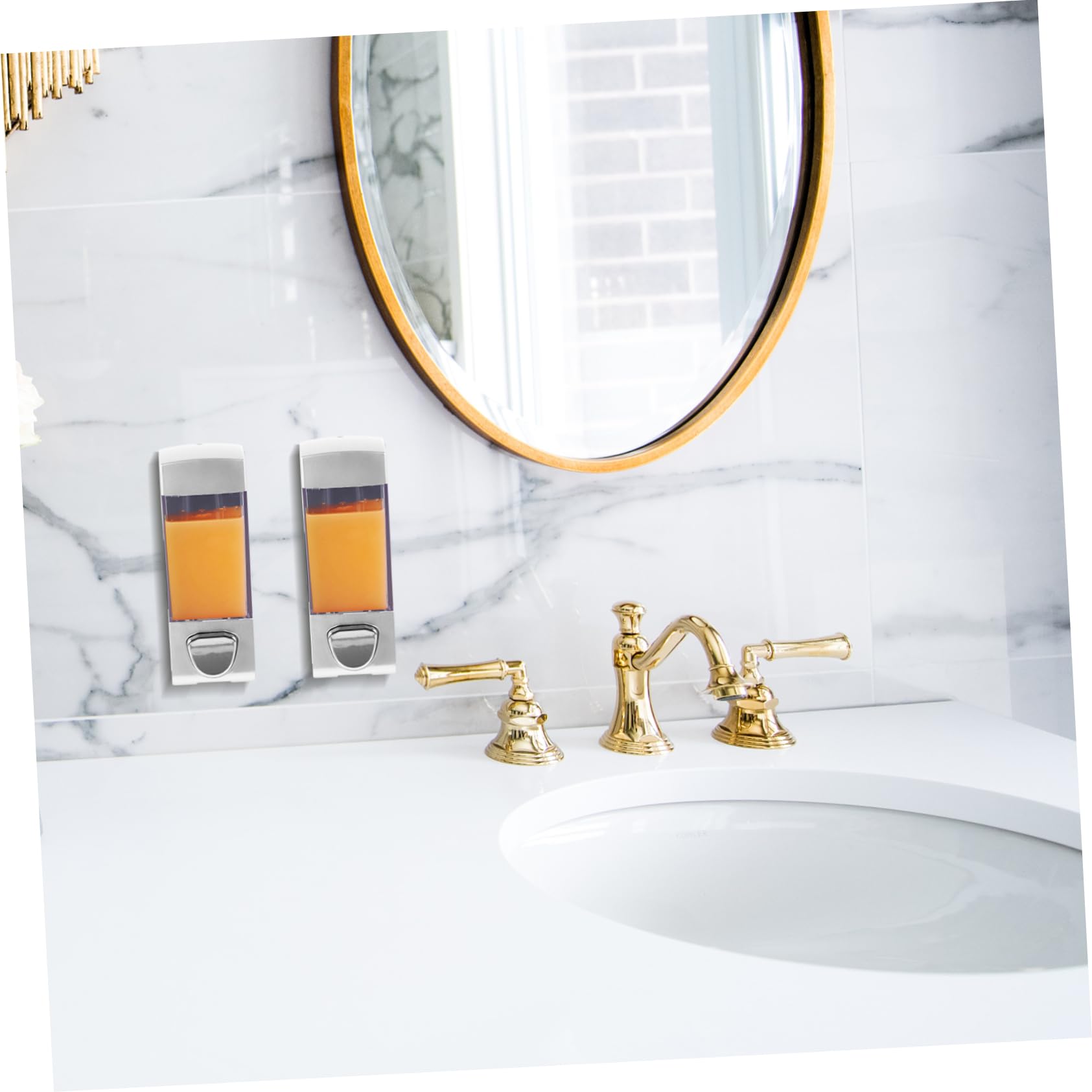 Garneck Material Soap Dispenser Wall Mounted Soap Dispenser Easy Press Modern Design