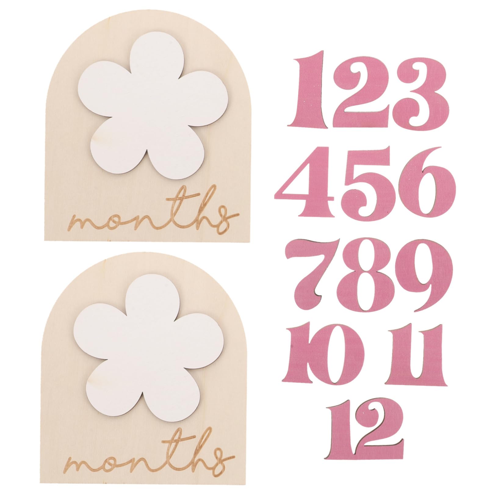 DOITOOL 4 Juegos Tarjeta Bebés de Carteles de Mensuales Decoración Fotográfica de Natural Accesorios Recién Nacidos Showers y Fotografía Infantil