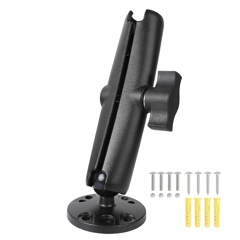 Base redonda AMPS com braço articulado de soquete duplo FPN, esfera de 25,4 mm (1 pol.), alumínio, compatível com RAM Mounts, 16,99 cm, kit com 2 peças