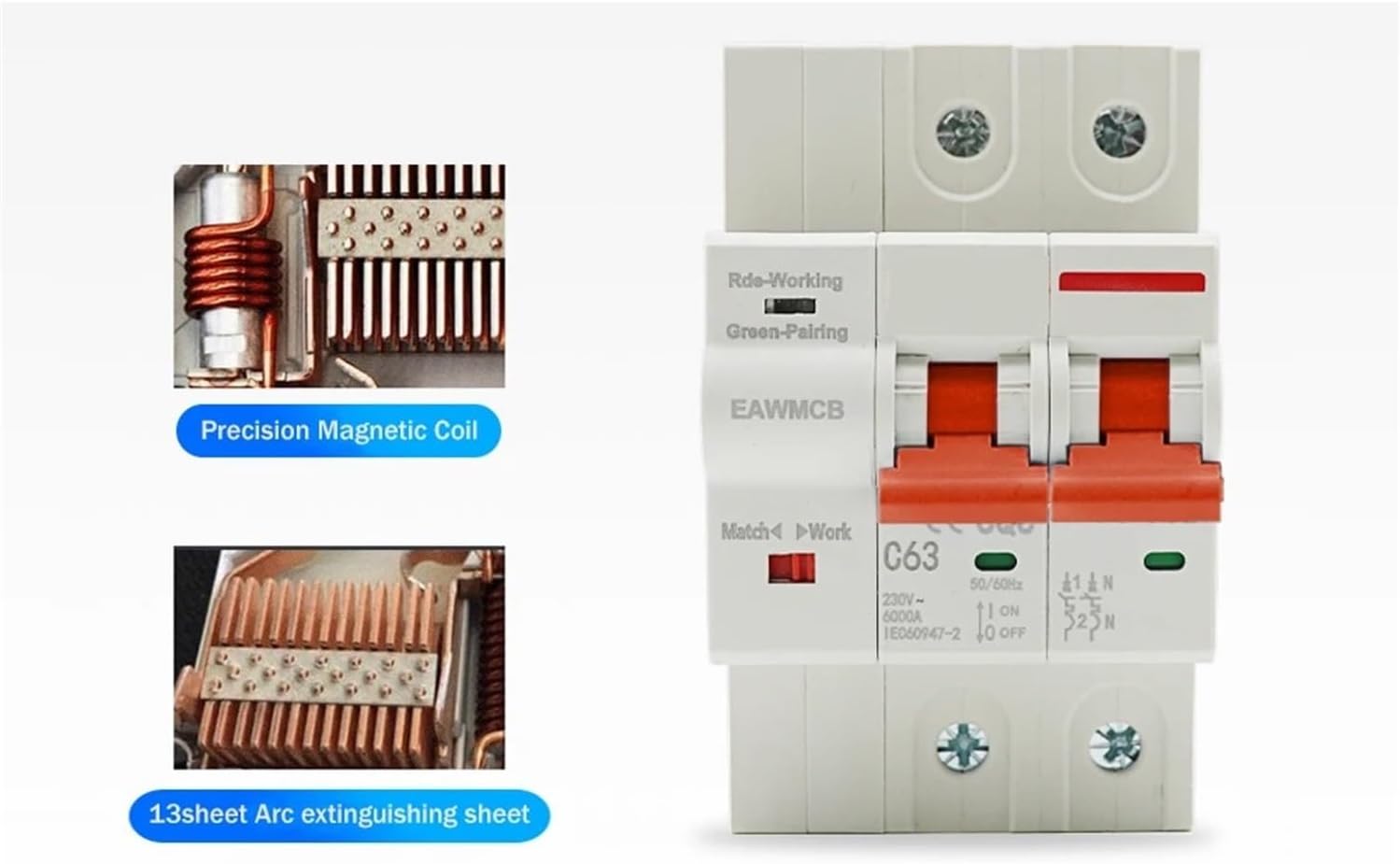 1P 2P 3P 4P Circuit Breaker Timer Voice Remote Control Smart Life Automatic Intelligent Interruptor Switch(4P,32A)